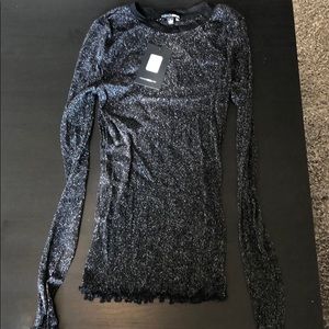 Black glitter long sleeve shirt